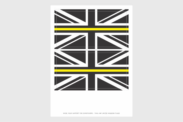 UK Thin Yellow Line Flag Stickers