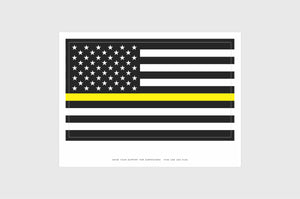 United States, USA Thin Yellow Line Flag Stickers