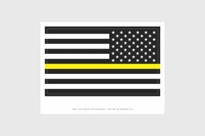 USA Yellow Line Opposing and Reverse, Left And Right Side Flag Stickers, Weatherproof USA Flag Stickers