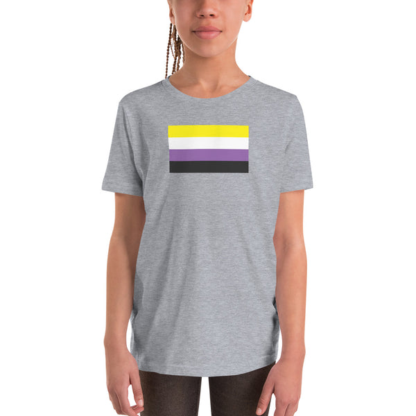 Non Binary Flag Youth Short Sleeve T-Shirt