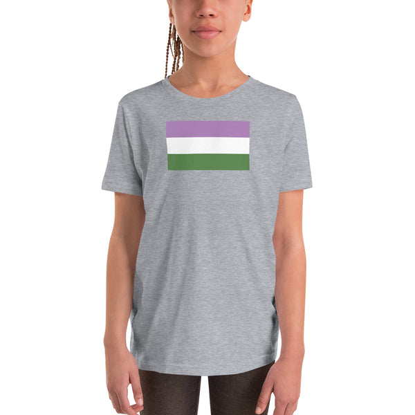 Genderqueer Flag Youth Short Sleeve T-Shirt