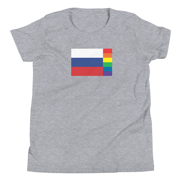 Russia LGBT Pride Flag Youth Short Sleeve T-Shirt