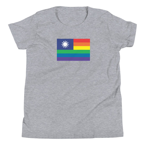 Taiwan LGBT Pride Flag Youth Short Sleeve T-Shirt
