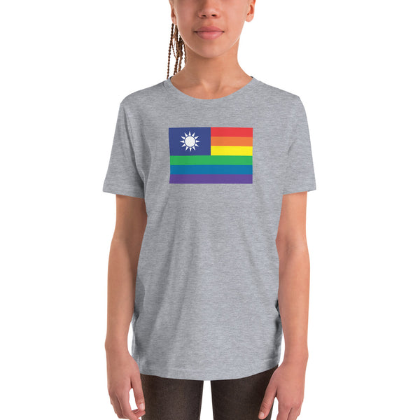 Taiwan LGBT Pride Flag Youth Short Sleeve T-Shirt