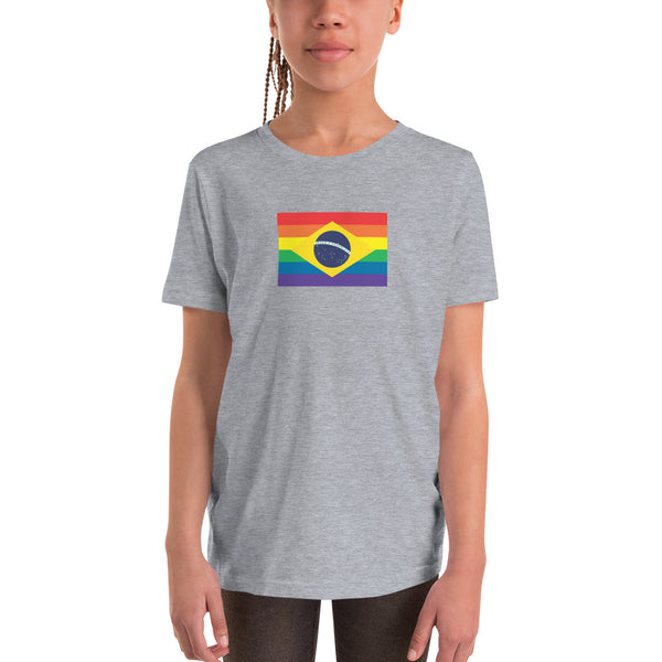 Brazil LGBT Pride Flag Youth Short Sleeve T-Shirt