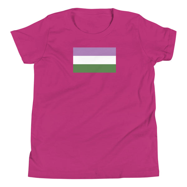 Genderqueer Flag Youth Short Sleeve T-Shirt