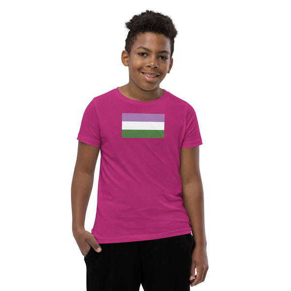 Genderqueer Flag Youth Short Sleeve T-Shirt