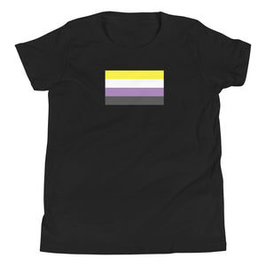 Non Binary Flag Youth Short Sleeve T-Shirt