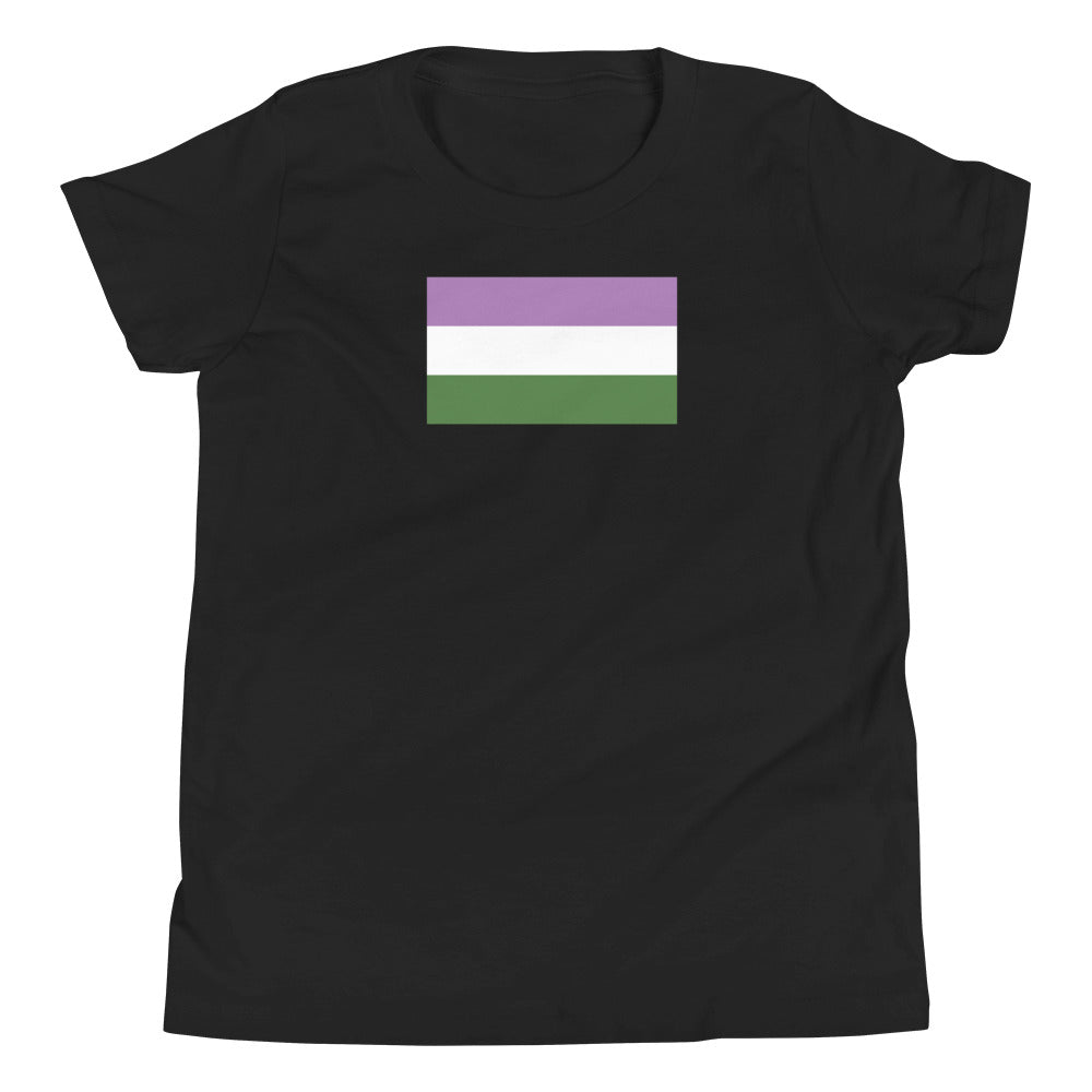 Genderqueer Flag Youth Short Sleeve T-Shirt