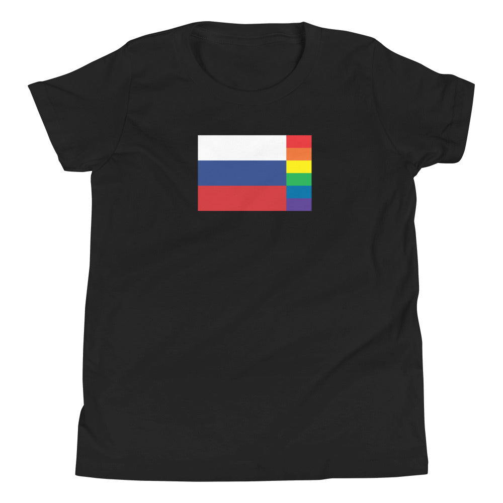 Russia LGBT Pride Flag Youth Short Sleeve T-Shirt