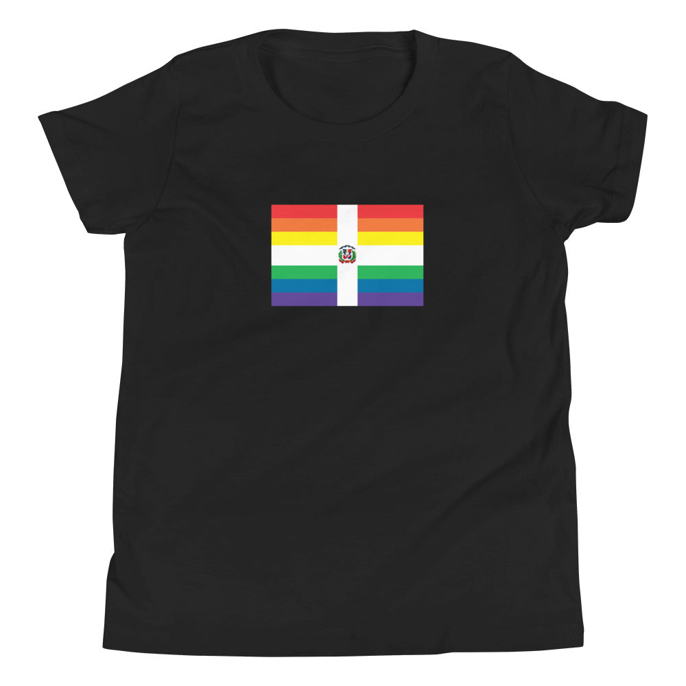 Dominican Republic LGBT Pride Flag Youth Short Sleeve T-Shirt