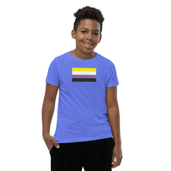 Non Binary Flag Youth Short Sleeve T-Shirt