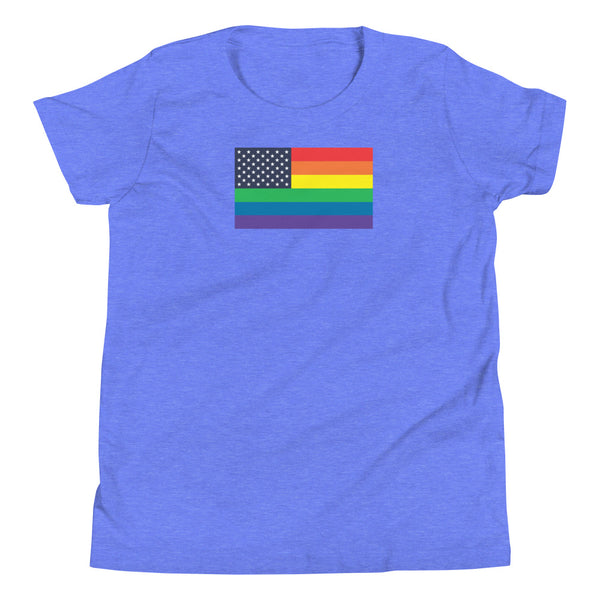 United States LGBT Pride Flag Youth Short Sleeve T-Shirt