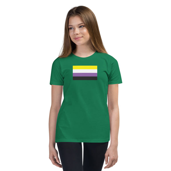 Non Binary Flag Youth Short Sleeve T-Shirt