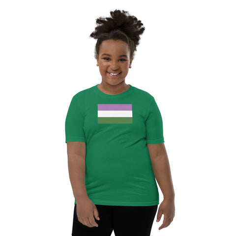 Genderqueer Flag Youth Short Sleeve T-Shirt