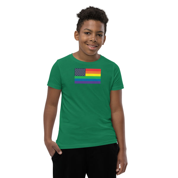 United States LGBT Pride Flag Youth Short Sleeve T-Shirt