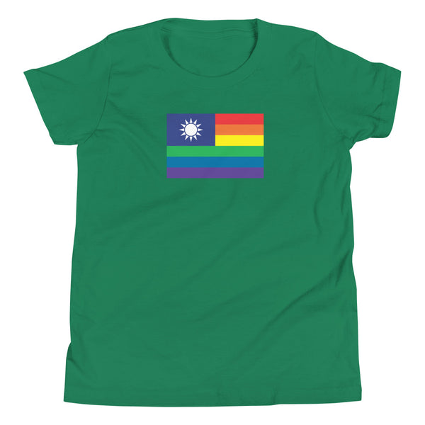 Taiwan LGBT Pride Flag Youth Short Sleeve T-Shirt