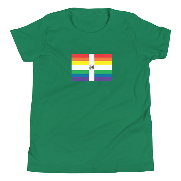 Dominican Republic LGBT Pride Flag Youth Short Sleeve T-Shirt