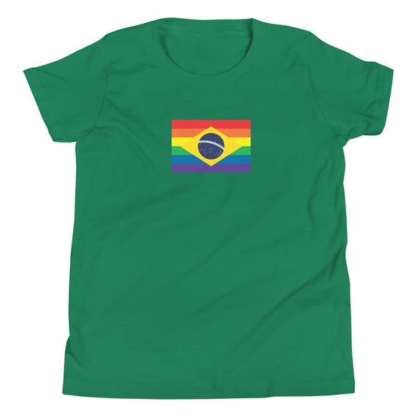 Brazil LGBT Pride Flag Youth Short Sleeve T-Shirt