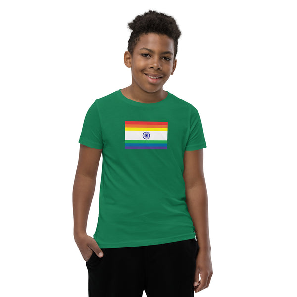 India Pride Flag Youth Short Sleeve T-Shirt