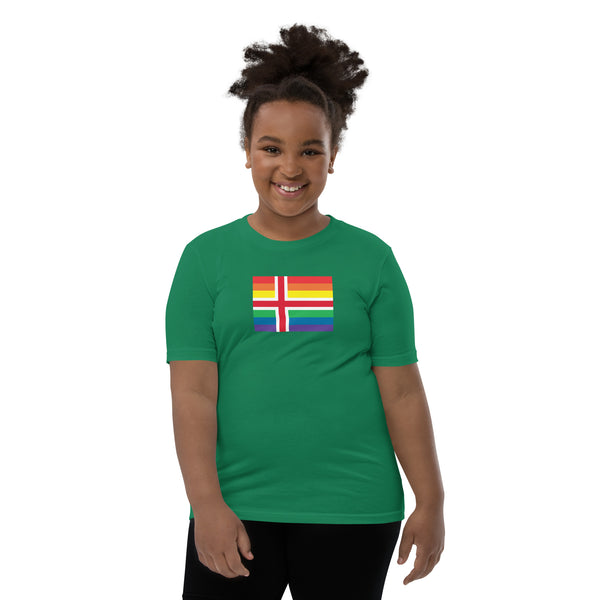 Iceland LGBT Pride Flag Youth Short Sleeve T-Shirt