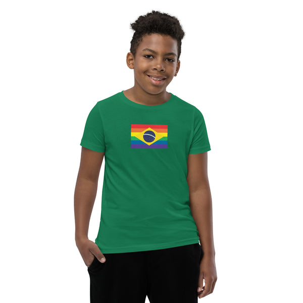Brazil LGBT Pride Flag Youth Short Sleeve T-Shirt