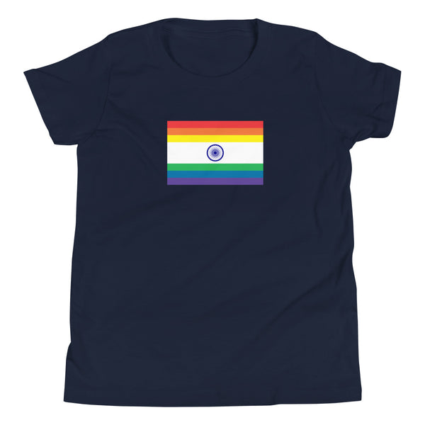 India Pride Flag Youth Short Sleeve T-Shirt
