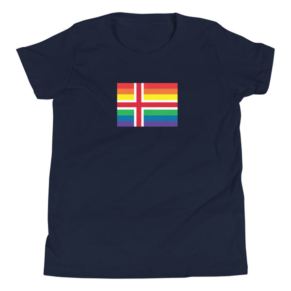 Iceland LGBT Pride Flag Youth Short Sleeve T-Shirt