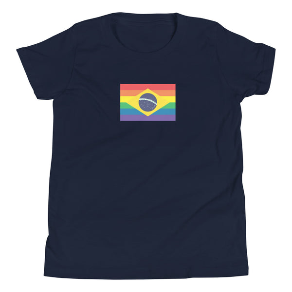 Brazil LGBT Pride Flag Youth Short Sleeve T-Shirt