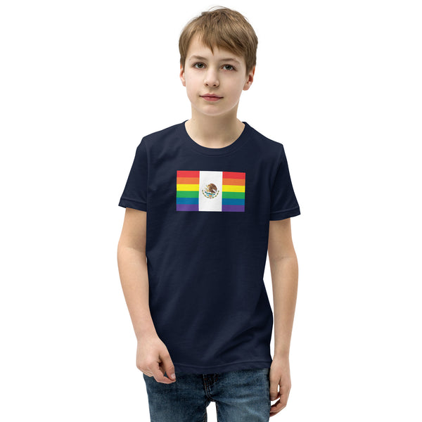 Mexico LGBT Pride Flag Youth Short Sleeve T-Shirt