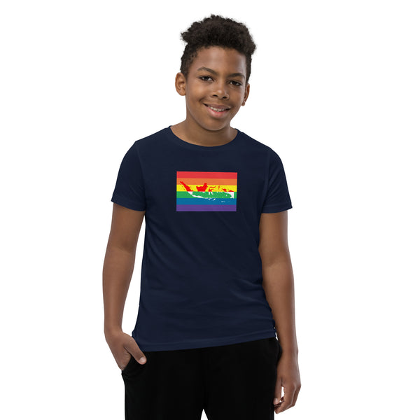 Indonesia LGBT Pride Flag Youth Short Sleeve T-Shirt