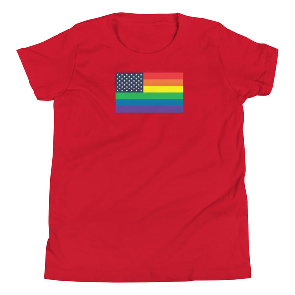 United States LGBT Pride Flag Youth Short Sleeve T-Shirt