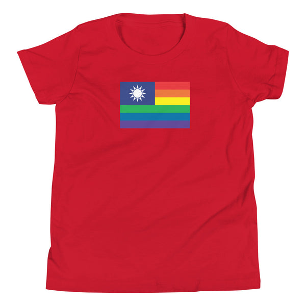 Taiwan LGBT Pride Flag Youth Short Sleeve T-Shirt