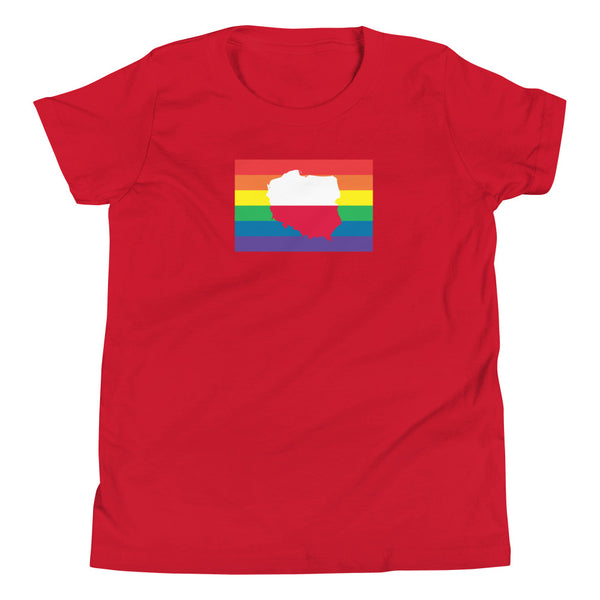 Poland LGBT Pride Flag Youth Short Sleeve T-Shirt