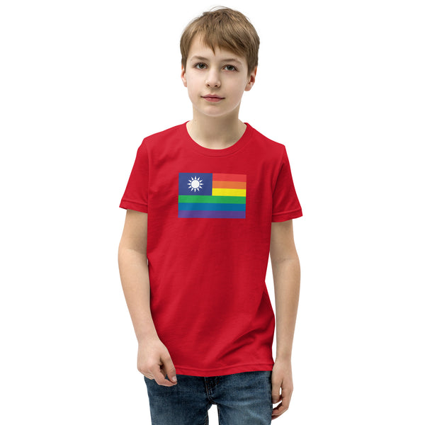 Taiwan LGBT Pride Flag Youth Short Sleeve T-Shirt