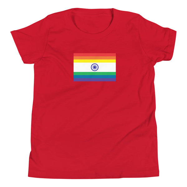 India Pride Flag Youth Short Sleeve T-Shirt