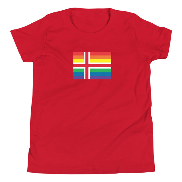 Iceland LGBT Pride Flag Youth Short Sleeve T-Shirt