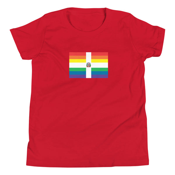 Dominican Republic LGBT Pride Flag Youth Short Sleeve T-Shirt