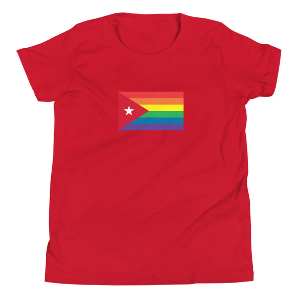 Cuba LGBT Pride Flag Youth Short Sleeve T-Shirt