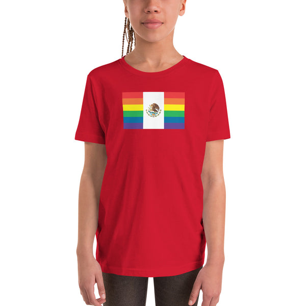 Mexico LGBT Pride Flag Youth Short Sleeve T-Shirt