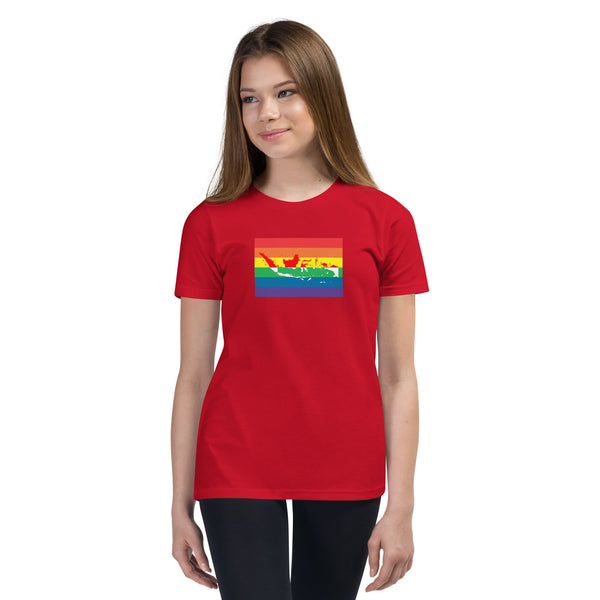 Indonesia LGBT Pride Flag Youth Short Sleeve T-Shirt