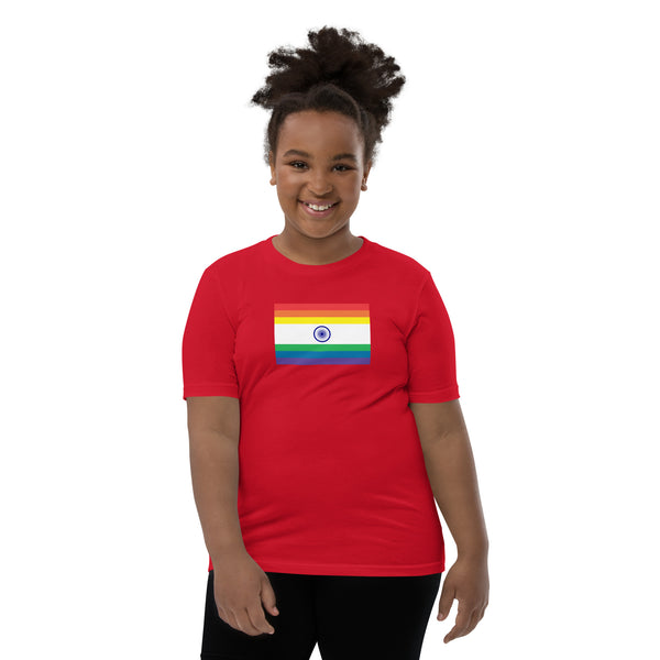 India Pride Flag Youth Short Sleeve T-Shirt