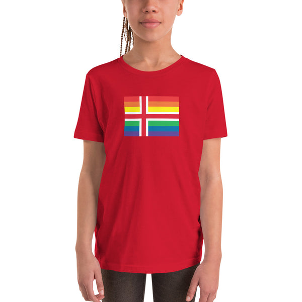 Iceland LGBT Pride Flag Youth Short Sleeve T-Shirt