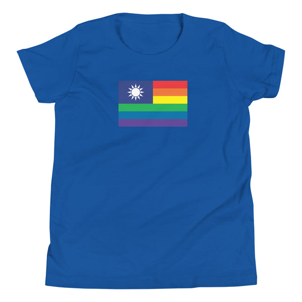 Taiwan LGBT Pride Flag Youth Short Sleeve T-Shirt