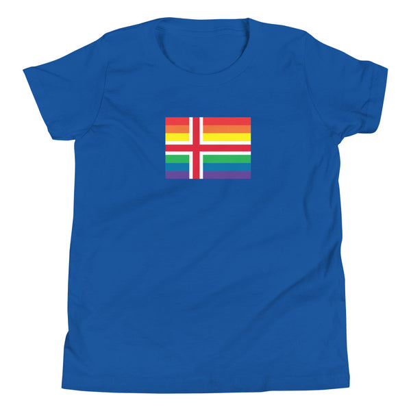 Iceland LGBT Pride Flag Youth Short Sleeve T-Shirt