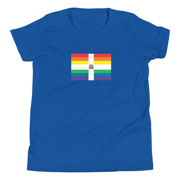 Dominican Republic LGBT Pride Flag Youth Short Sleeve T-Shirt