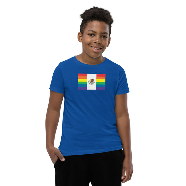 Mexico LGBT Pride Flag Youth Short Sleeve T-Shirt