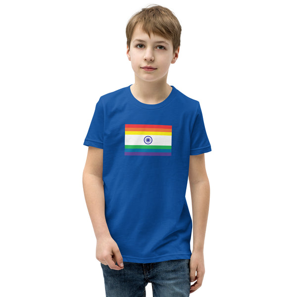 India Pride Flag Youth Short Sleeve T-Shirt