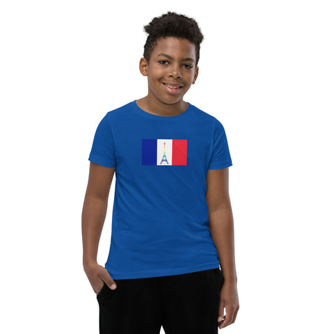 France LGBT Pride Flag Youth Short Sleeve T-Shirt