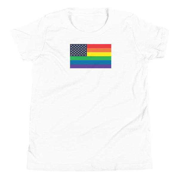 United States LGBT Pride Flag Youth Short Sleeve T-Shirt